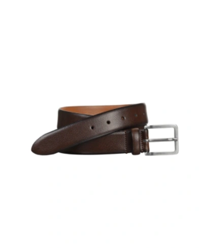 Shop Johnston & Murphy Italian Feathered Edge Belt In Brown