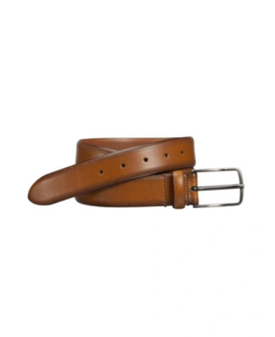 Shop Johnston & Murphy Edge-perfed Embossed Belt In Tan