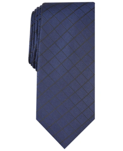 Shop Alfani Men's Slim Grid Tie, Created For Macy's In Navy