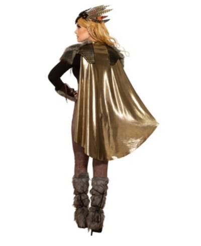 Shop Buyseasons Women's Viking Valkyrie Cape And Shoulder Pads In Gold