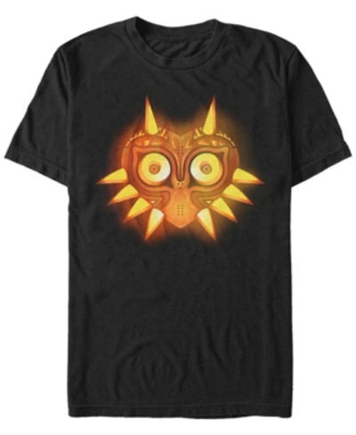 Shop Fifth Sun Nintendo Men's Zelda Glowing Majoras Mask Halloween Pumpkin Short Sleeve T-shirt In Black