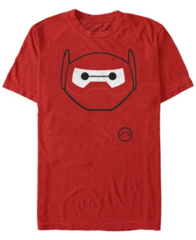 Shop Fifth Sun Disney Men's Big Hero 6 Baymax Mask Big Face Costume Short Sleeve T-shirt Short Sleeve T-shirt In Red