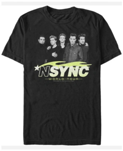 Shop Fifth Sun N'sync Men's World Tour Portrait Short Sleeve T-shirt In Black