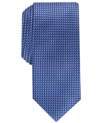 Shop Alfani Men's Slim Neat Tie, Created For Macy's In Navy