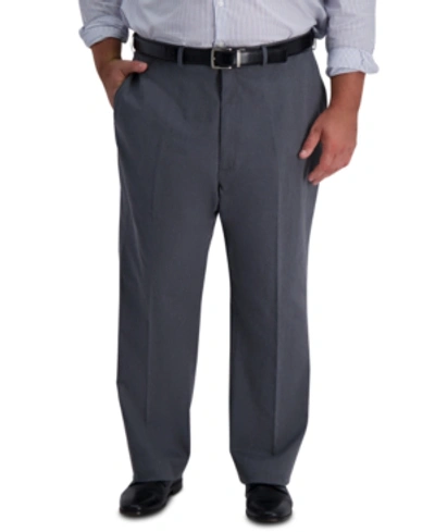 Haggar Men's Big & Tall Iron Free Premium Khaki Classic-fit Flat Front Pant In Char. Htr