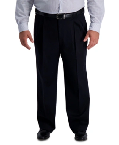Shop Haggar Men's Big & Tall Iron Free Premium Khaki Classic-fit Pleated Pant In Black