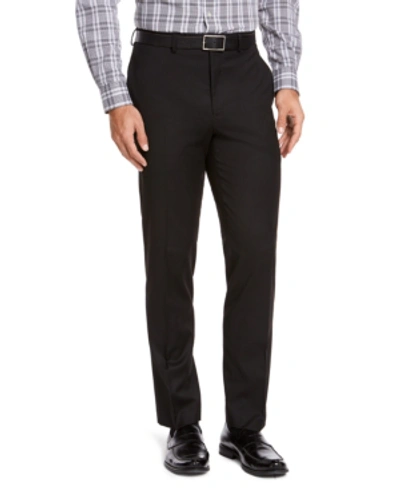 Shop Izod Men's Classic-fit Medium Suit Pants In Black Solid