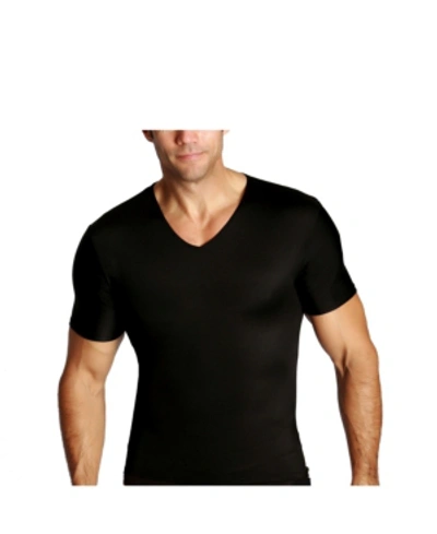 Shop Instaslim Men's Big & Tall Insta Slim Compression Short Sleeve V-neck T-shirt In Black