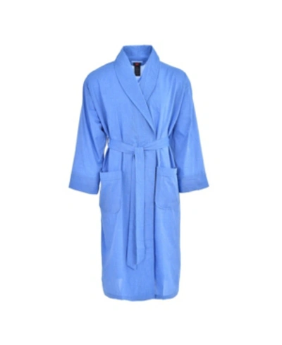Shop Hanes Platinum Hanes Men's Woven Shawl Robe In Medium Blue