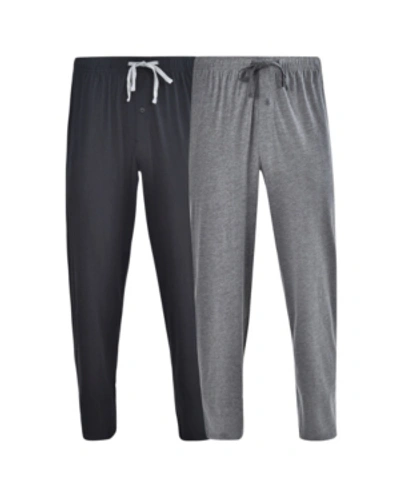 Shop Hanes Platinum Men's Big And Tall Knit Pant, 2 Pack In Black/grey