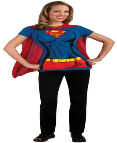 Shop Buyseasons Buy Seasons Women's Supergirl T-shirt Costume Kit In Blue