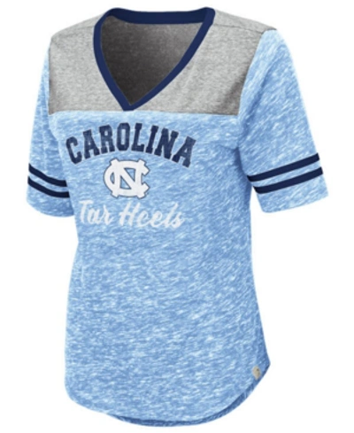 Shop Colosseum Women's North Carolina Tar Heels Mr Big V-neck T-shirt In Lightblue/gray/white