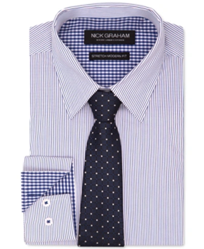 Shop Nick Graham Men's Modern-fit Dress Shirt & Tie In Navy