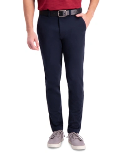 Shop Haggar Men's Active Series Slim-fit Stretch Solid Casual Pants In Navy