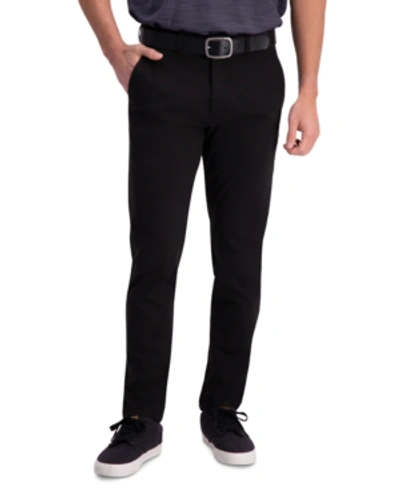 Shop Haggar Men's Active Series Slim-fit Stretch Solid Casual Pants In Black