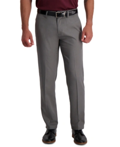 Shop Haggar Men's Cool 18 Pro Straight-fit 4-way Stretch Moisture-wicking Non-iron Dress Pants In Grey