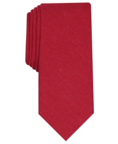 Shop Bar Iii Men's Dunbar Solid Skinny Tie, Created For Macy's In Scarlett