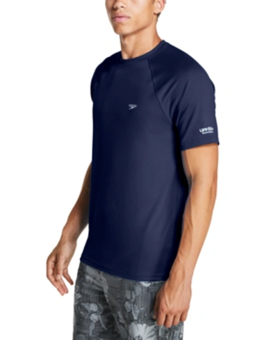 Shop Speedo Men's Quick-dry Upf 50+ Rash Guard In New Navy