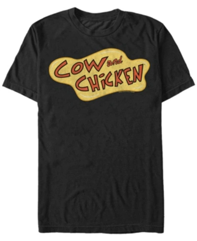 Shop Fifth Sun Men's Cow And Chicken Logo Color Short Sleeve T- Shirt In Black