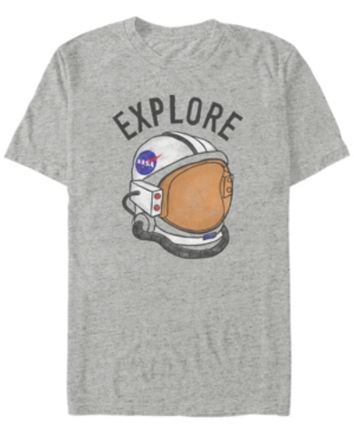 Shop Fifth Sun Nasa Men's Explore Retro Helmet Logo Short Sleeve T- Shirt In Athletic Heather