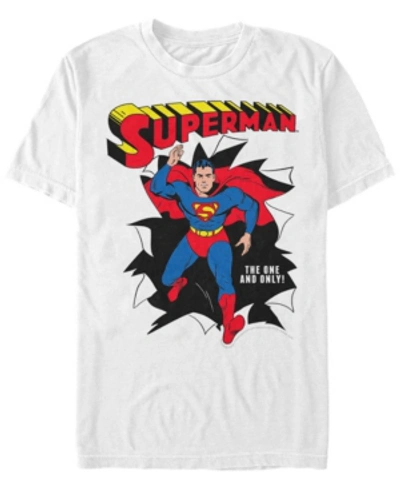 Shop Fifth Sun Dc Men's Superman Running Pose Short Sleeve T-shirt In White
