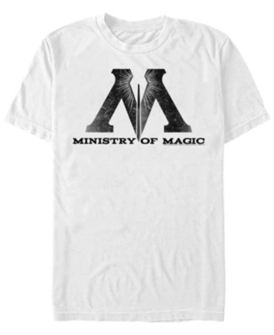 Shop Fifth Sun Harry Potter Men's Ministry Of Magic Logo Short Sleeve T-shirt In White