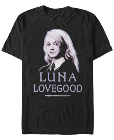 Shop Fifth Sun Harry Potter Men's Luna Lovegood Portrait Short Sleeve T-shirt In Black