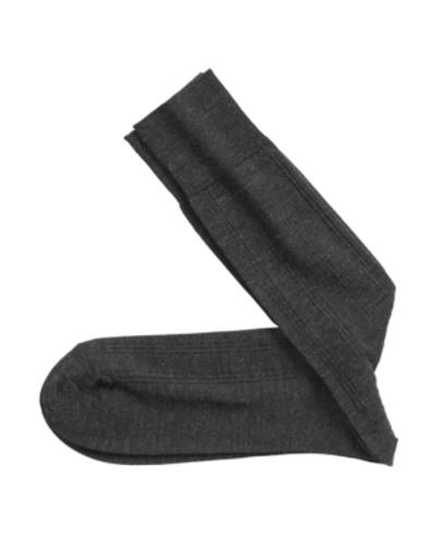 Shop Johnston & Murphy Wool Ribbed Socks In Charcoal