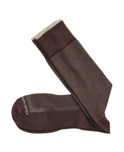 Shop Johnston & Murphy Updated Pin Dot Socks In Brown