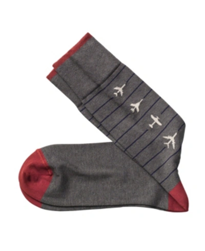 Shop Johnston & Murphy Airplanes Socks In Charcoal