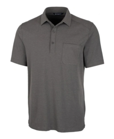 Shop Cutter & Buck Men's Advantage Jersey Polo Shirt In Heather Gray