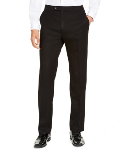Alfani Men's Classic-fit Stretch Black Tuxedo Pants, Created For Macy's In Black