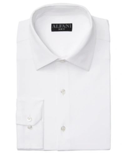 Shop Alfani Men's Slim Fit 4-way Stretch Dress Shirt, Created For Macy's In White