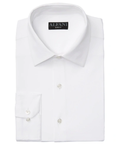 Alfani Men's Slim Fit 2-way Stretch Performance Solid Dress Shirt, Created For Macy's In White