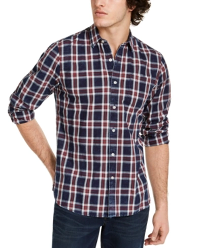 Shop Sun + Stone Men's Dio Plaid Shirt, Created For Macy's In Navy