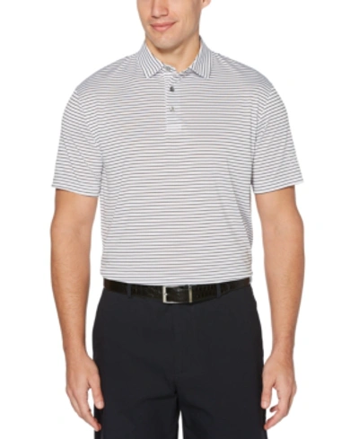 Shop Pga Tour Men's Short Sleeve Feeder Stripe Polo Golf Shirt In Bright White