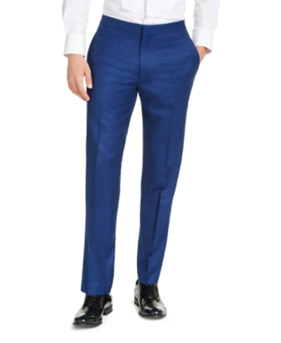 Shop Alfani Men's Slim-fit Stretch Blue Tuxedo Pants, Created For Macy's