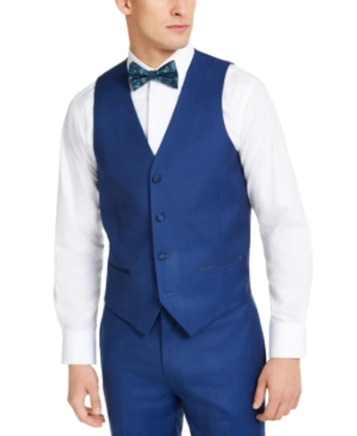 Shop Alfani Men's Slim-fit Stretch Blue Tuxedo Vest, Created For Macy's