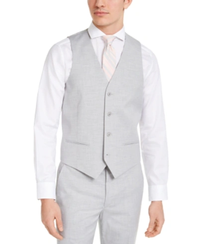 Shop Alfani Men's Slim-fit Stretch Solid Suit Vest, Created For Macy's In Gray