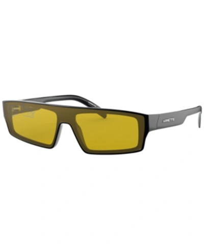 Shop Arnette Men's Skye Sunglasses, An4268 In Black/mirror Yellow Tamp Silver/gold