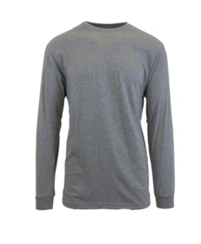 Shop Galaxy By Harvic Men's Egyptian Cotton-blend Long Sleeve Crew Neck Tee In Charcoal