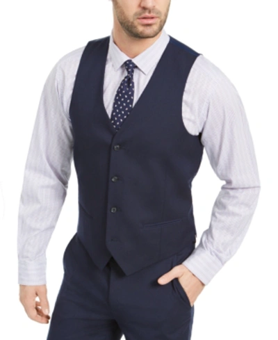 Alfani Men's Slim-fit Stretch Solid Suit Vest, Created For Macy's In Navy