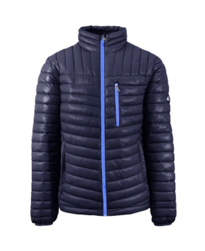 Shop Galaxy By Harvic Men's Puffer Jacket In Navy-blue