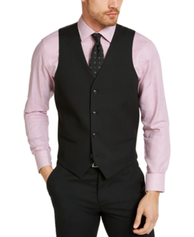 Alfani Men's Slim-fit Stretch Solid Suit Vest, Created For Macy's In Black