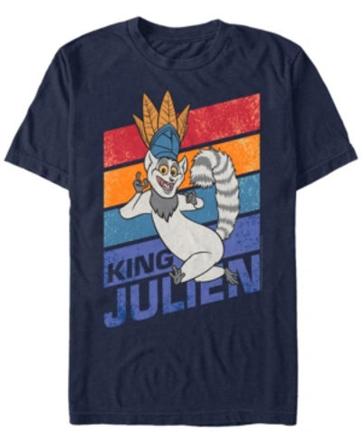 Fifth Sun Madagascar Men's King Julien Short Sleeve T-shirt In Navy