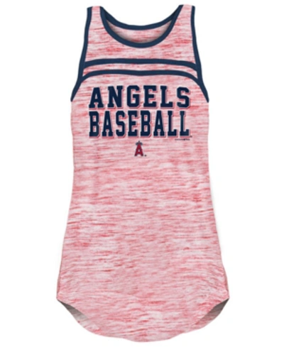 Shop 5th & Ocean Los Angeles Angels Women's Space Dye Tank In Red/navy