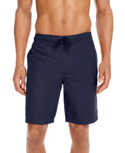 Shop Club Room Men's Solid Quick-dry 9" E-board Shorts, Created For Macy's In Navy Blue