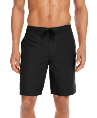 Shop Club Room Men's Solid Quick-dry 9" E-board Shorts, Created For Macy's In Deep Black