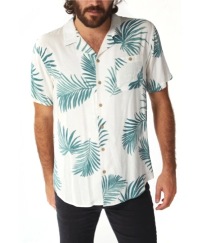 Shop Px Men's Leaf Print Buttondown Shirt In Olive