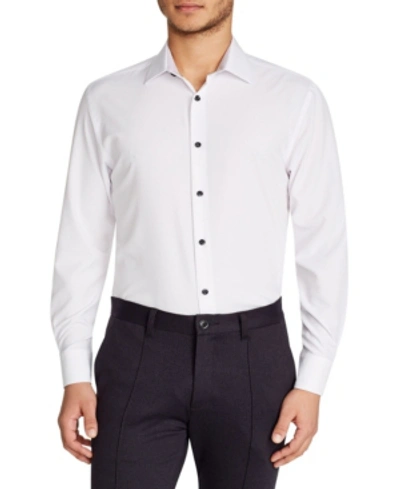 Shop Construct Men's Slim-fit Solid Performance Stretch Cooling Comfort Dress Shirt In White